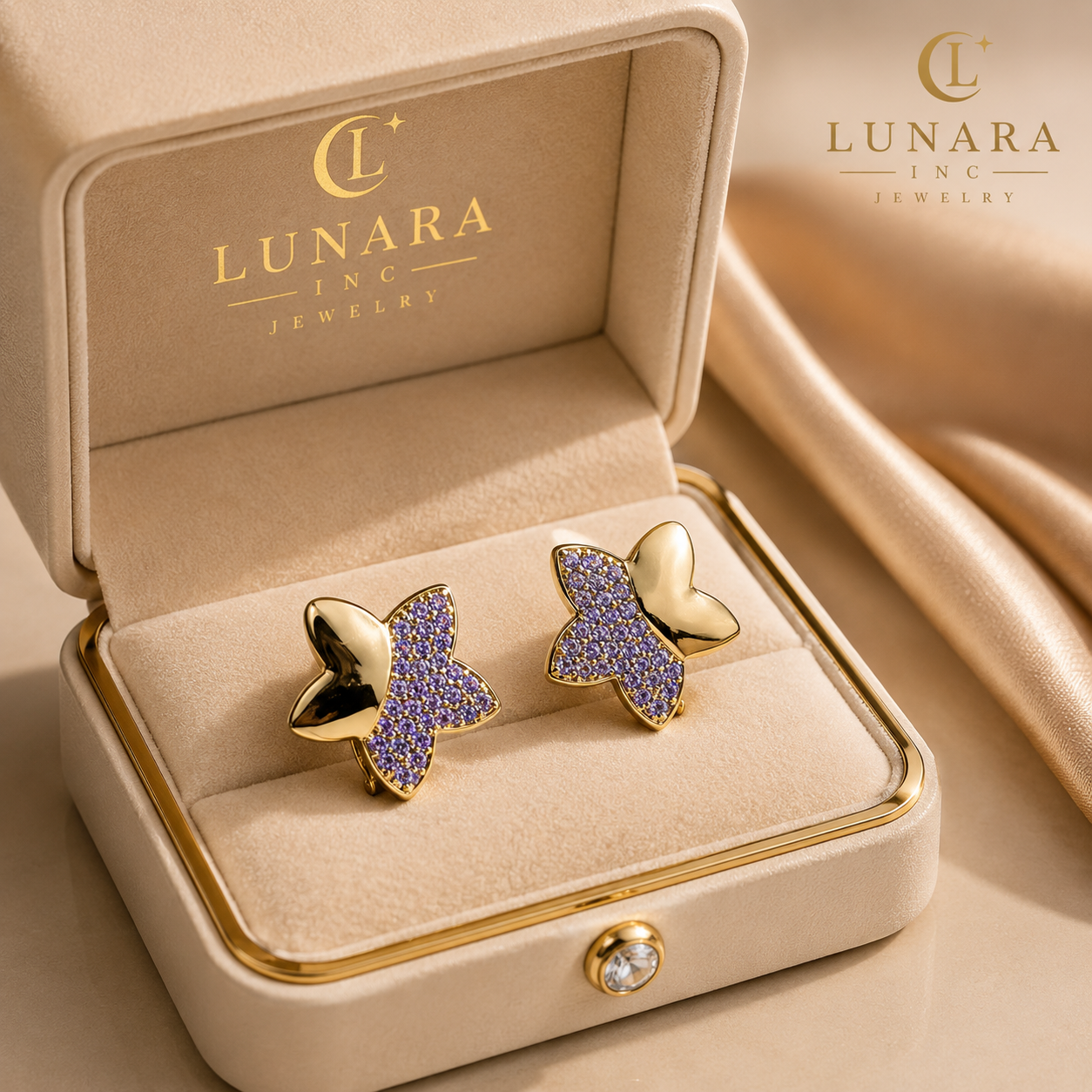 Lunara Violet Wings Earrings