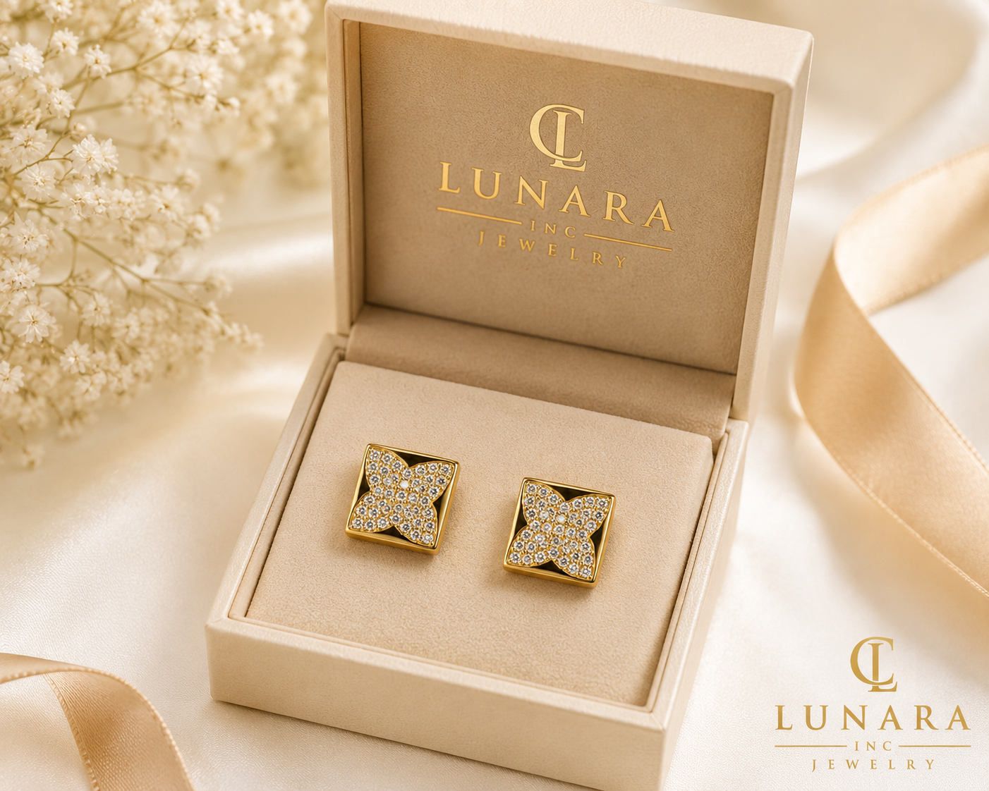 Lunara Radiant Square Earrings