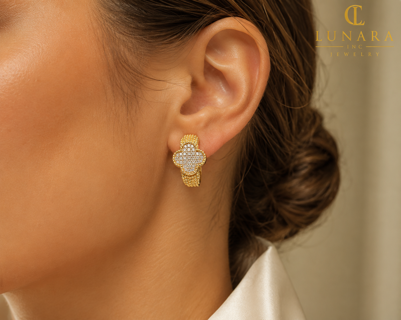 Lunara Diamond Clover Earrings