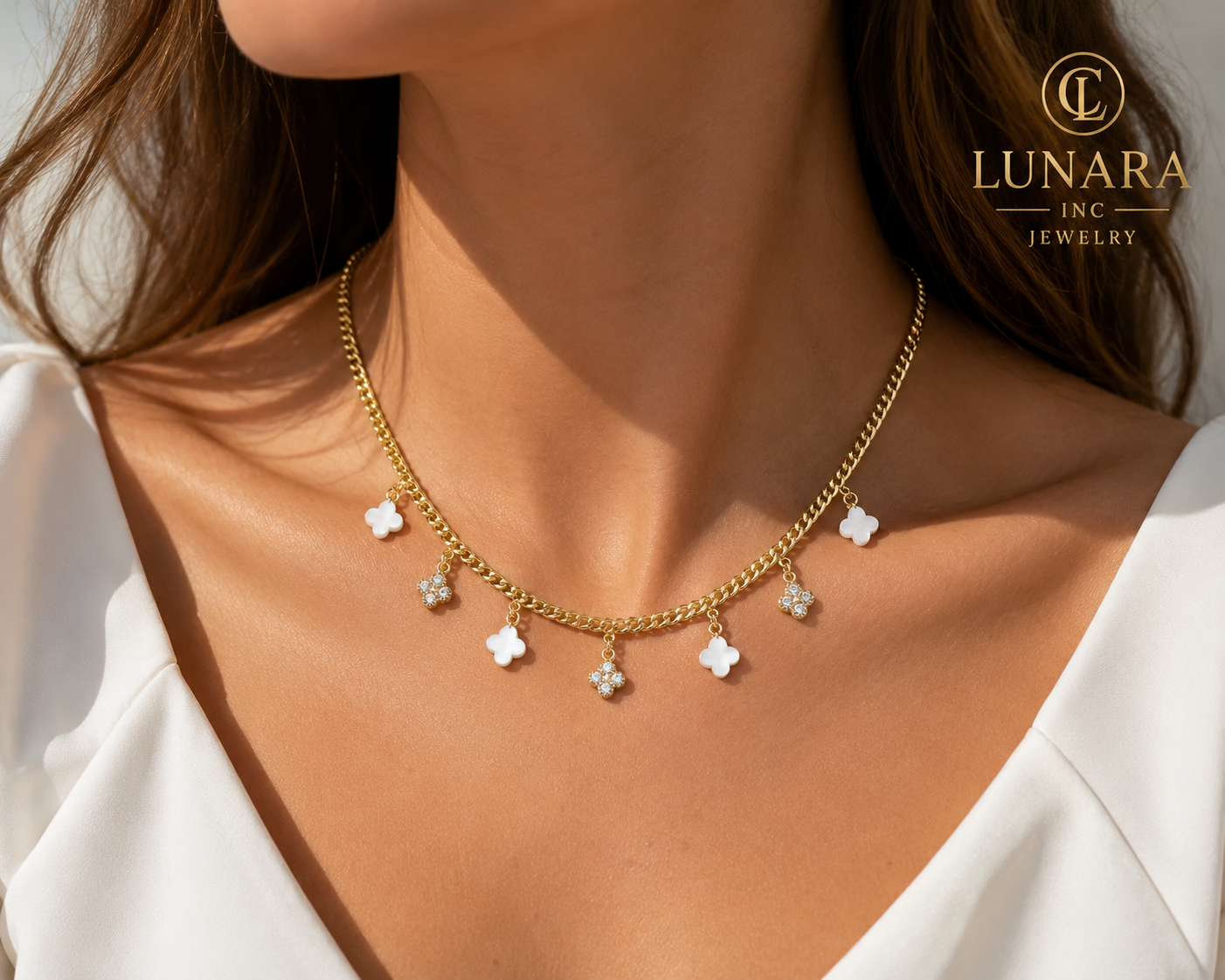 White Clover Spark Necklace
