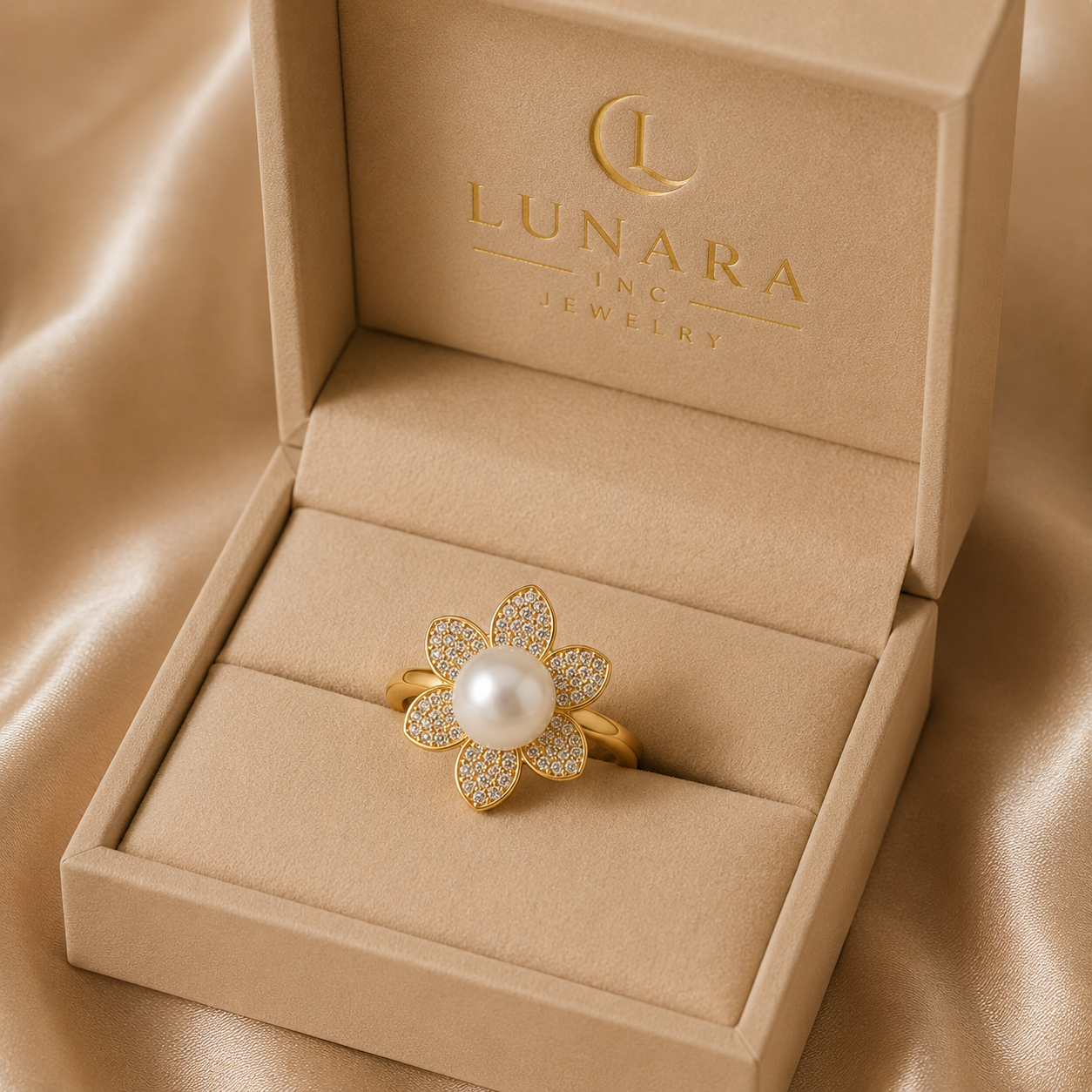 Lunara Pearl Bloom Ring