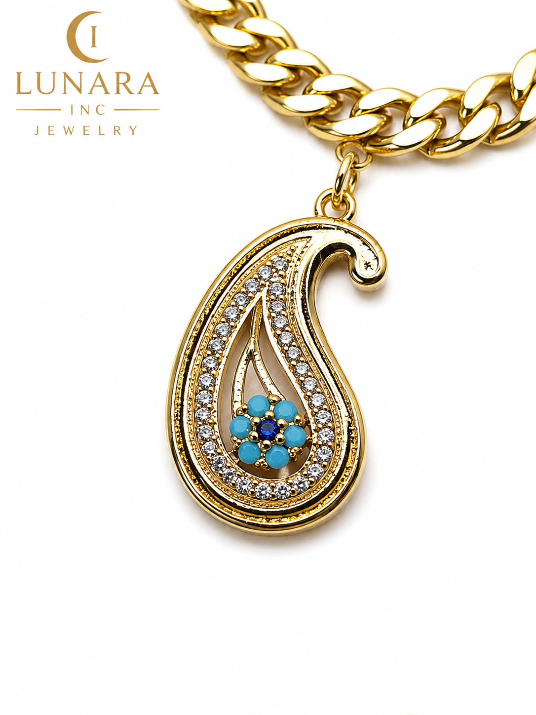 Lunara Sapphire Drop Necklace