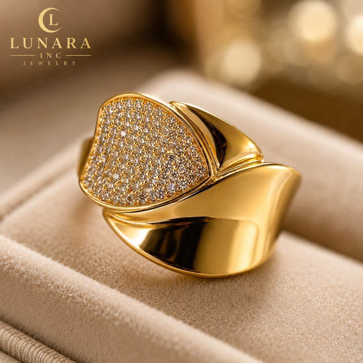 Lunara Golden Eclipse Ring