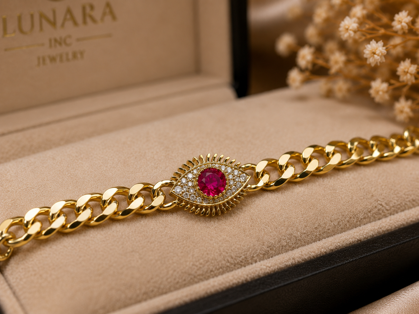 Lunara Ruby Eye Bracelet
