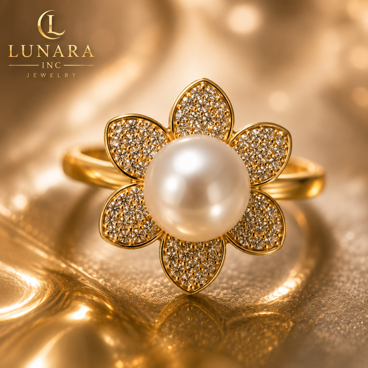 Lunara Pearl Bloom Ring
