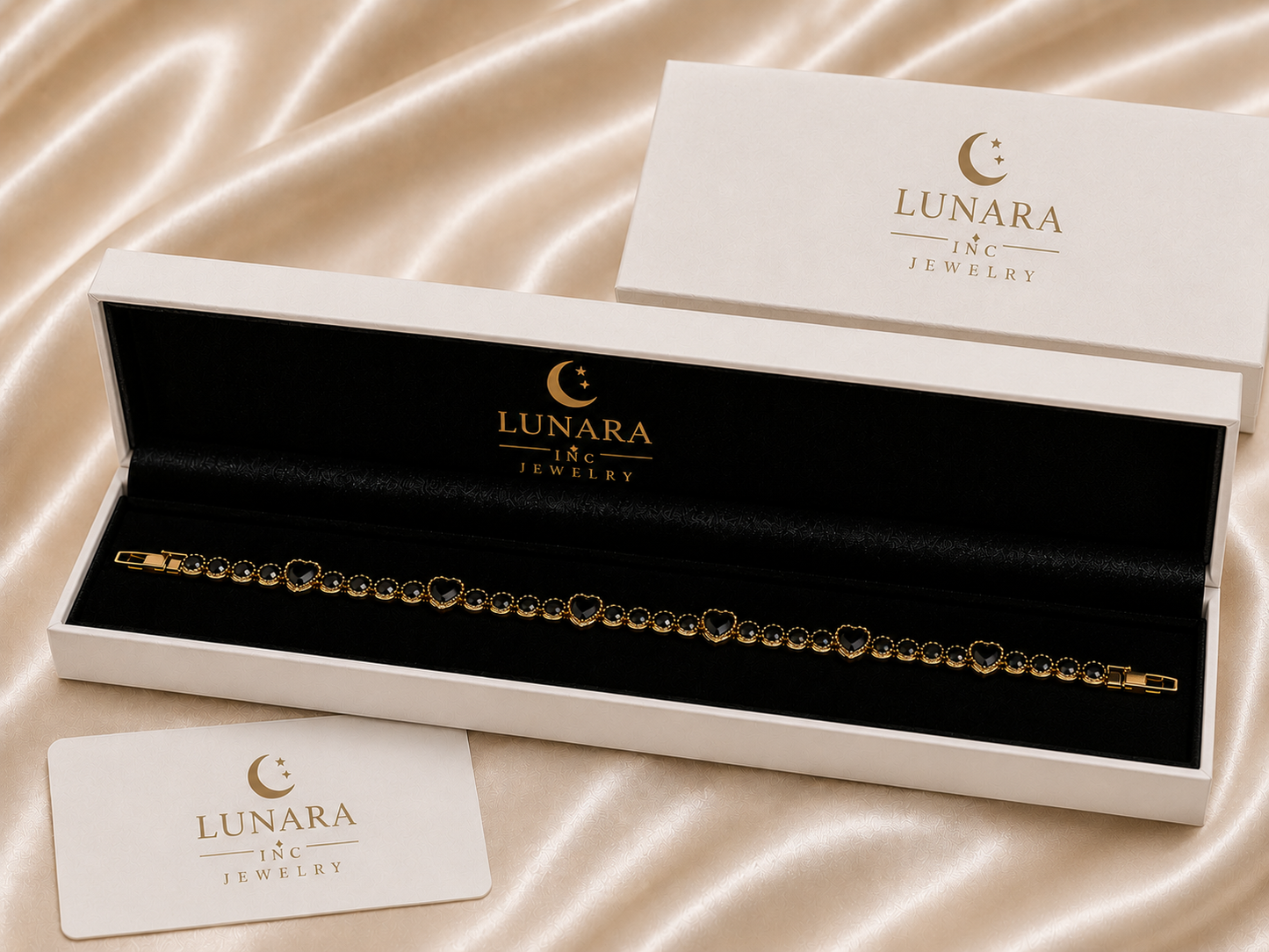 Lunara Midnight Heart Bracelet