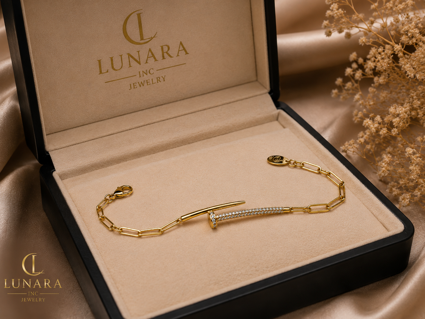 Lunara Golden Nail Bracelet