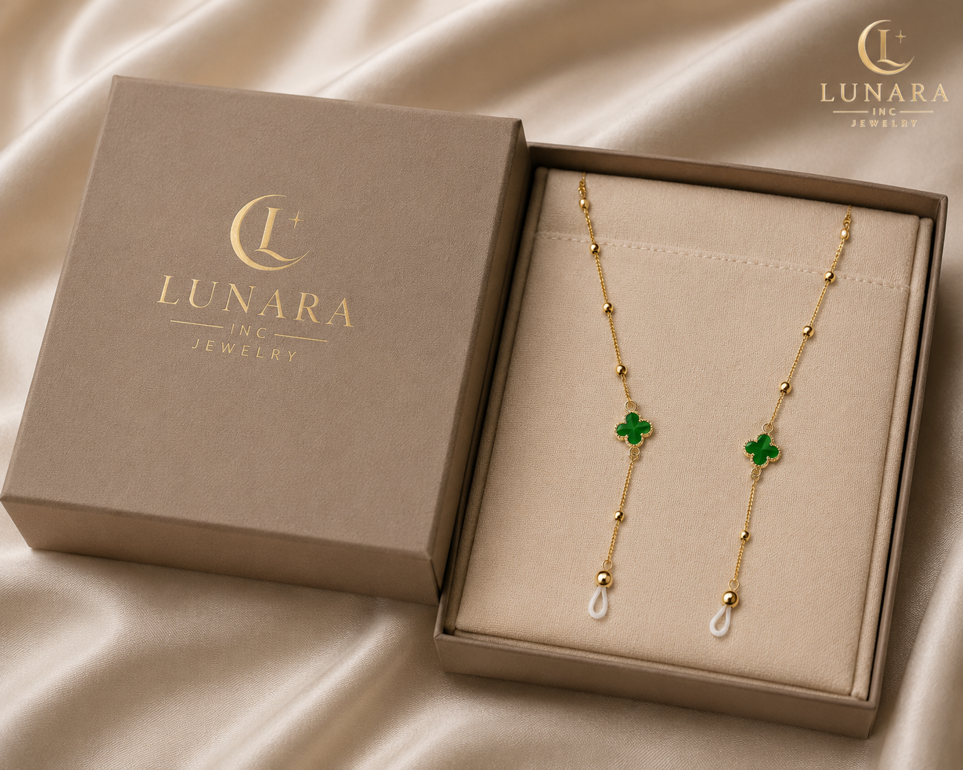 Emerald Clover Luxe Eyewear Chain