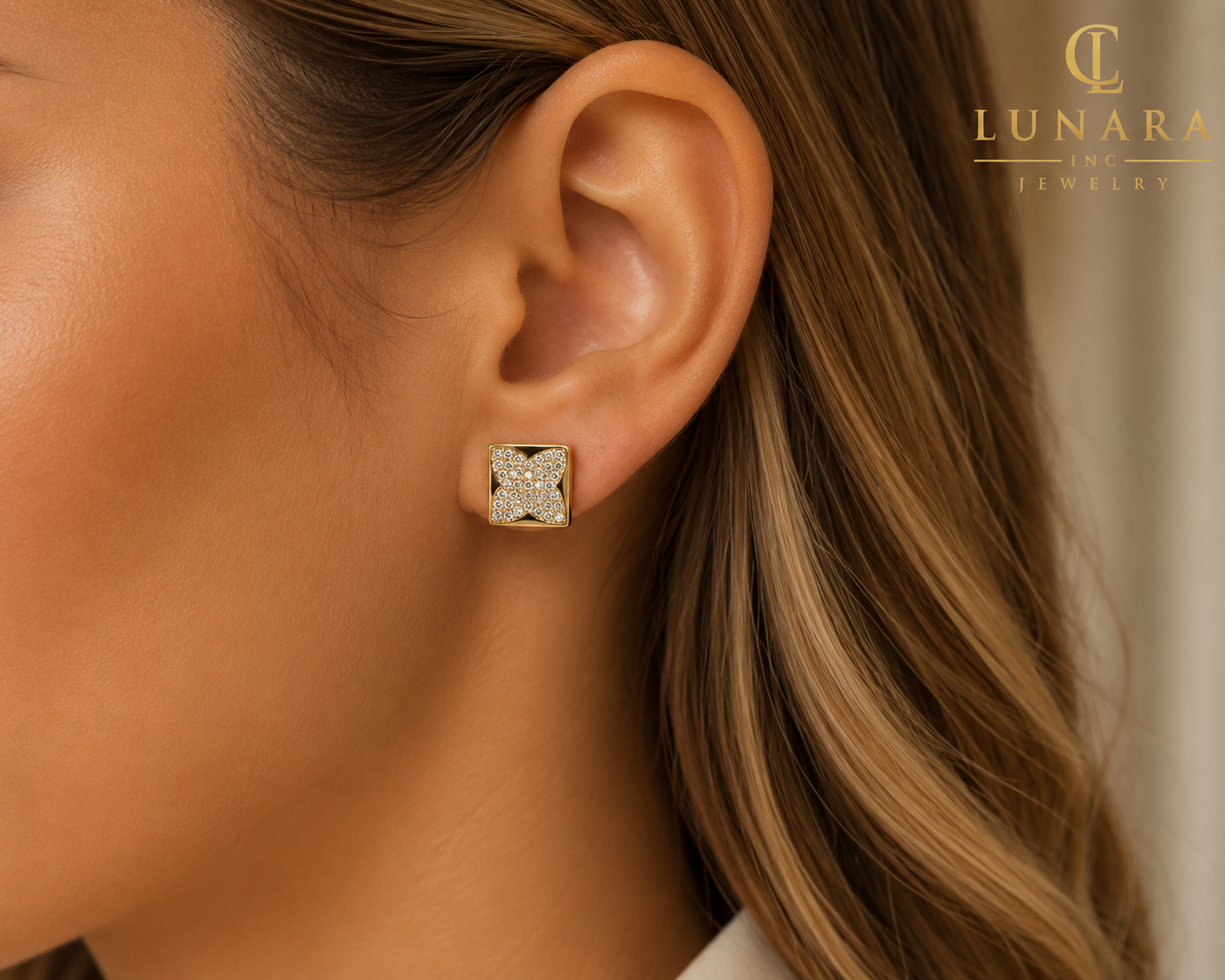 Lunara Radiant Square Earrings
