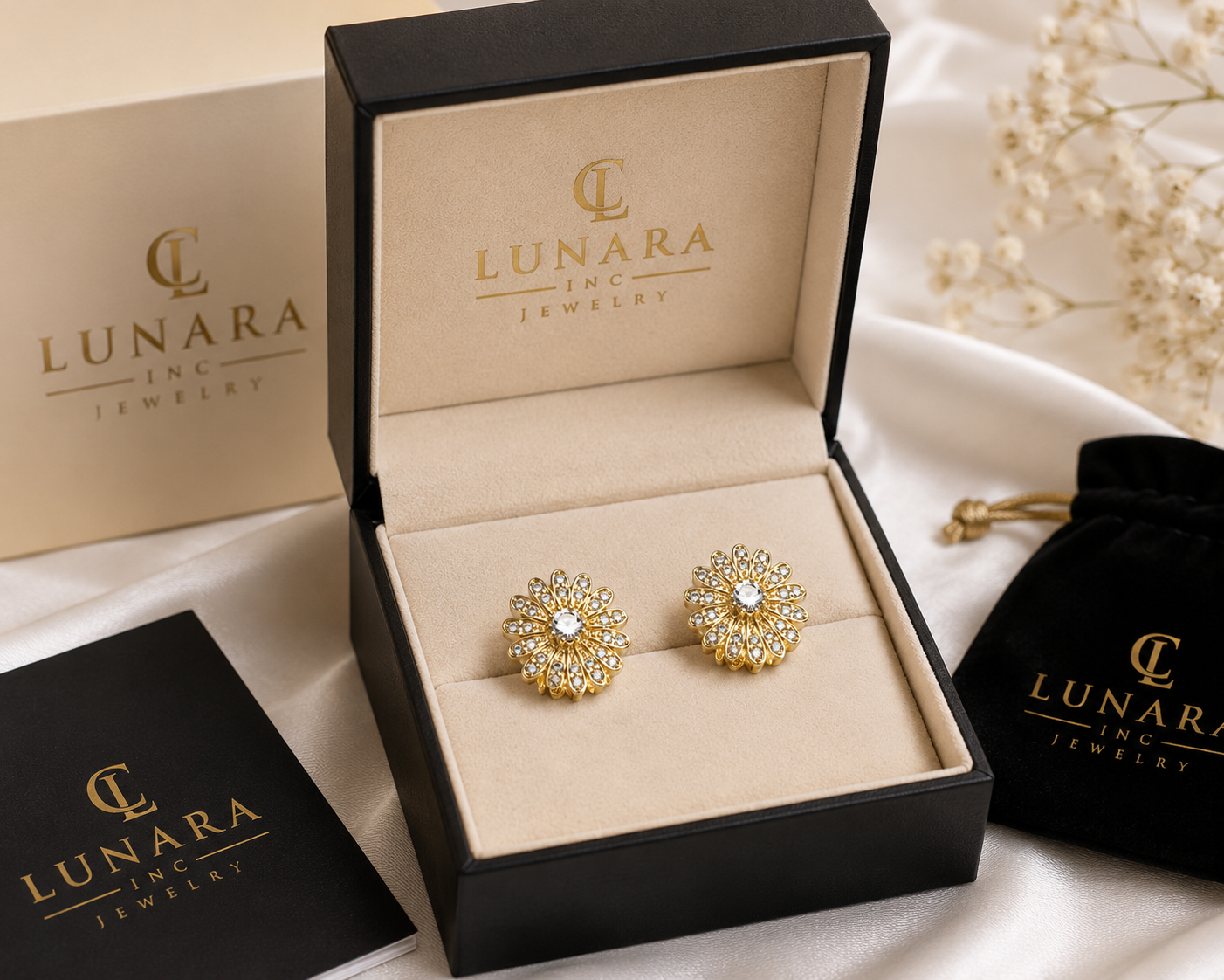 Lunara Golden Daisy Earrings