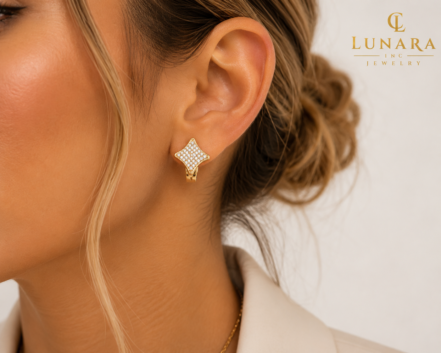 Lunara Diamond Mosaic Earrings