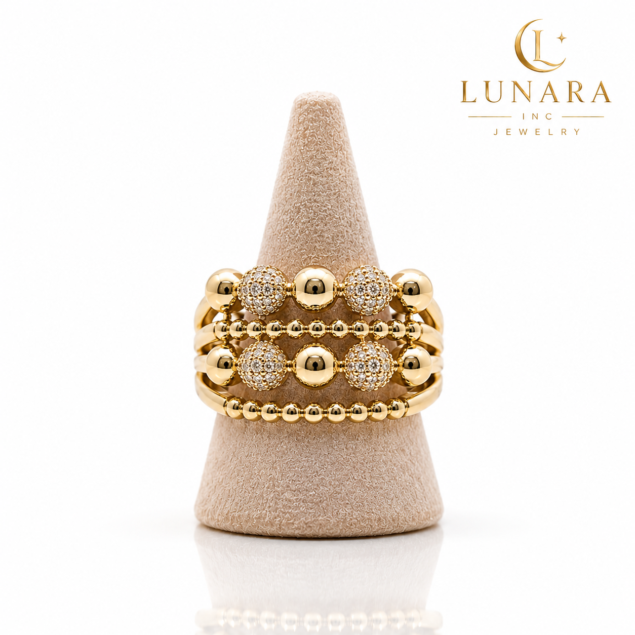 Golden Royale Beaded Ring