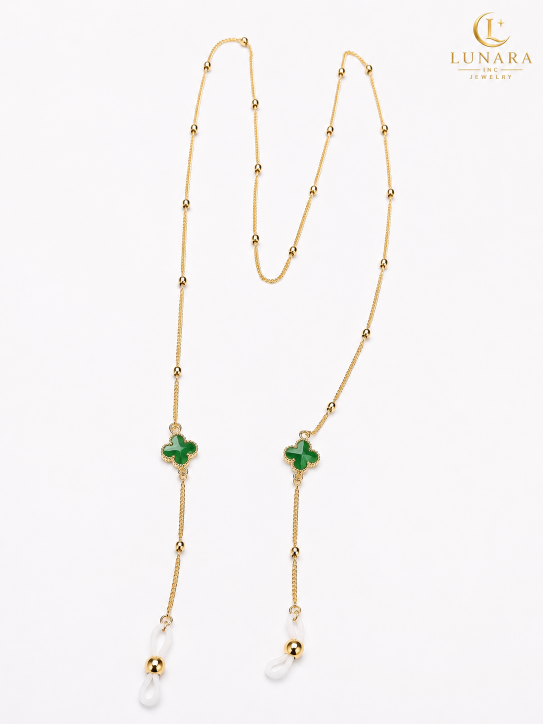 Emerald Clover Luxe Eyewear Chain