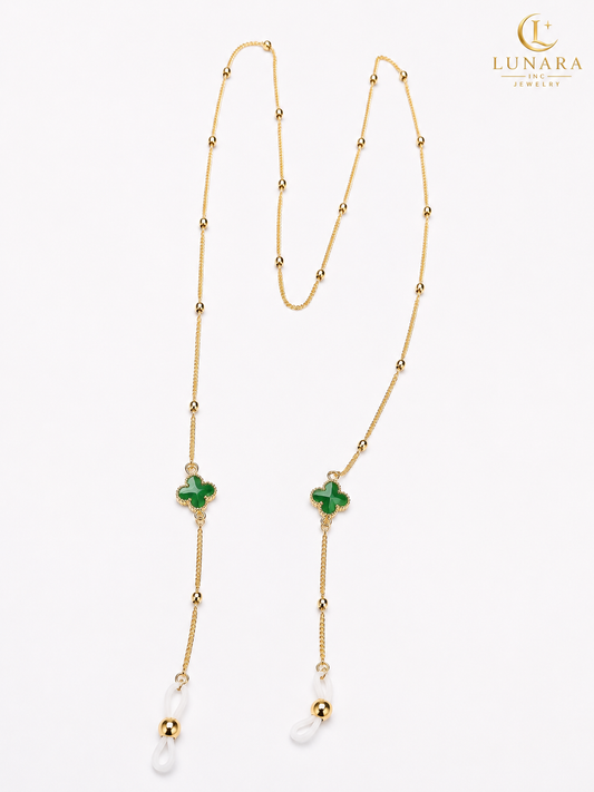 Emerald Clover Luxe Eyewear Chain