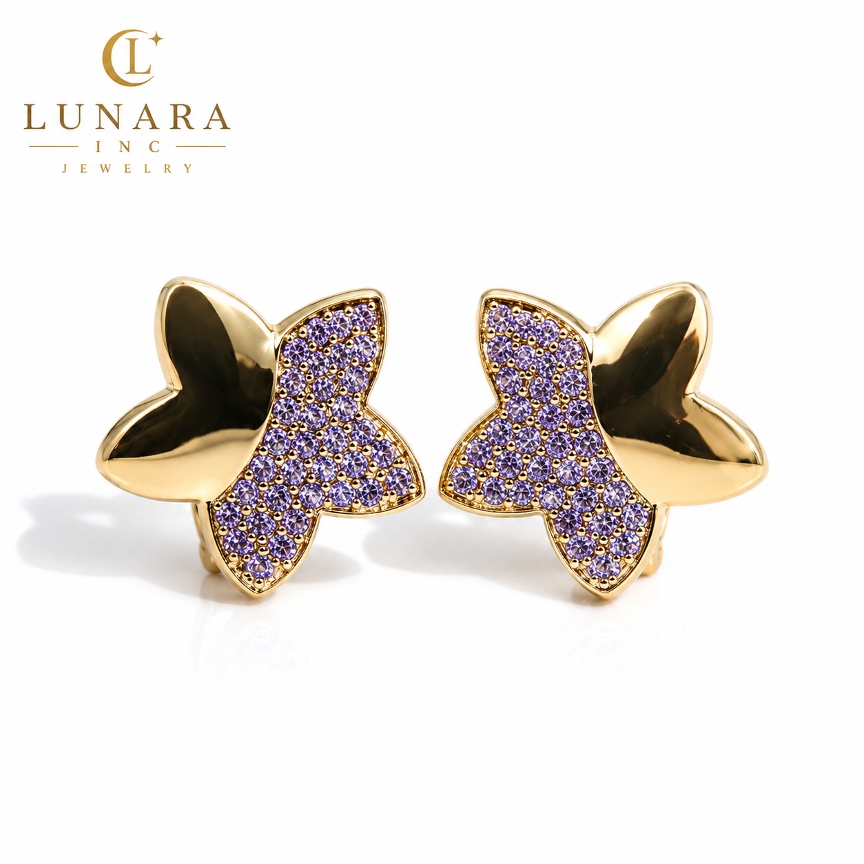 Lunara Violet Wings Earrings