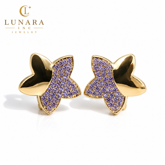 Lunara Violet Wings Earrings