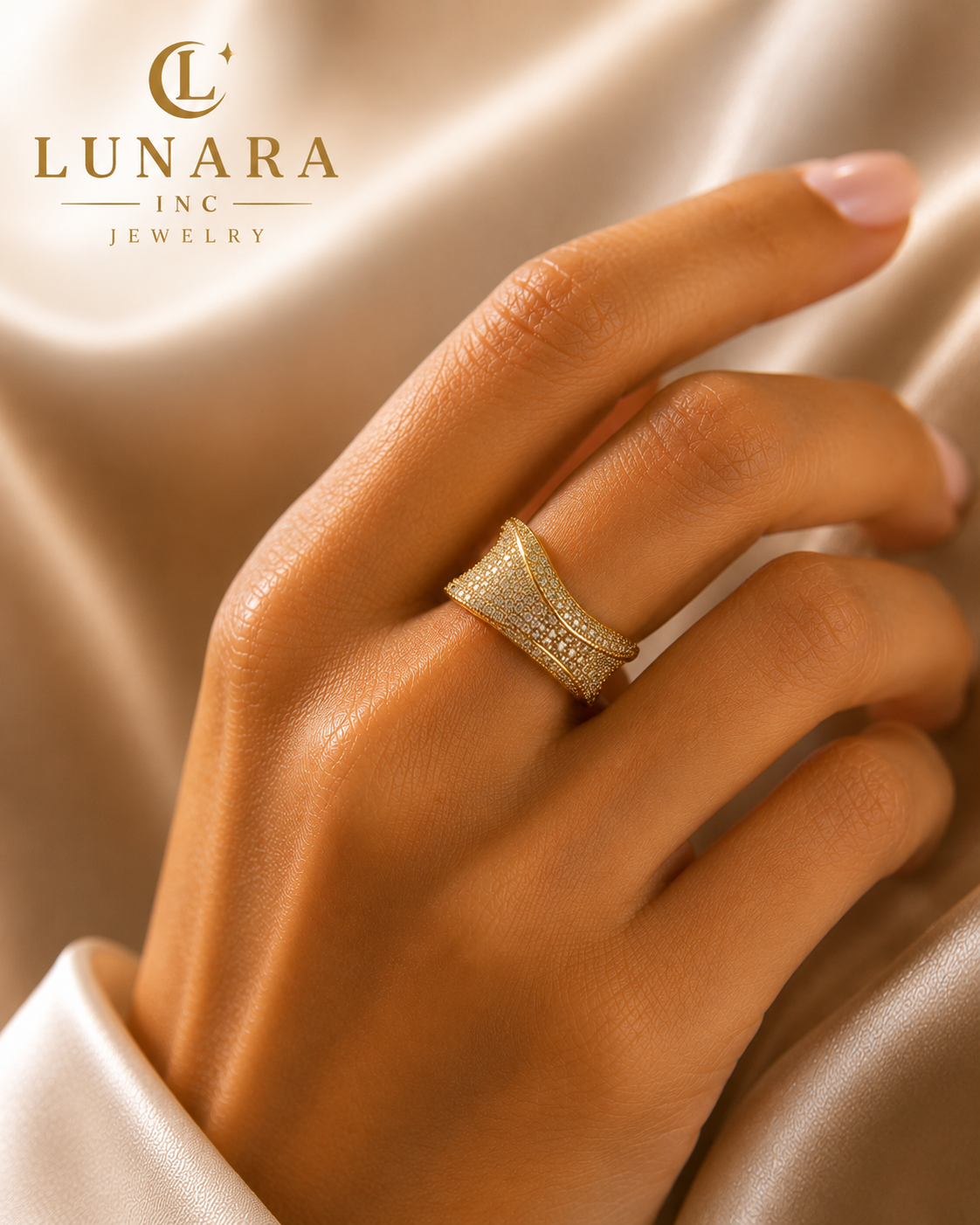 Lunara Wave Ring ✨